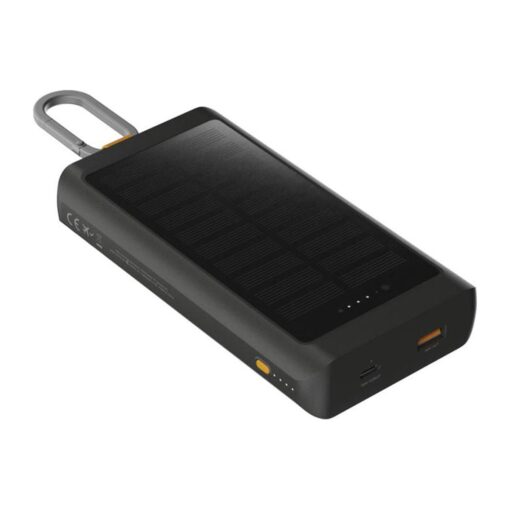 Xtorm 10.000 mAh 15 W Solcelledrevet Powerbank med Lys og Karabinkrok