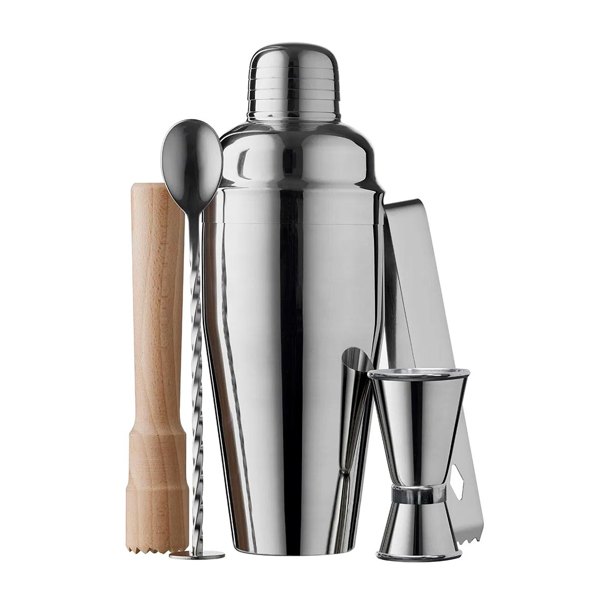 Funktion Rustfritt Stål og Bøk 5 deler Barsett - Bilde 2