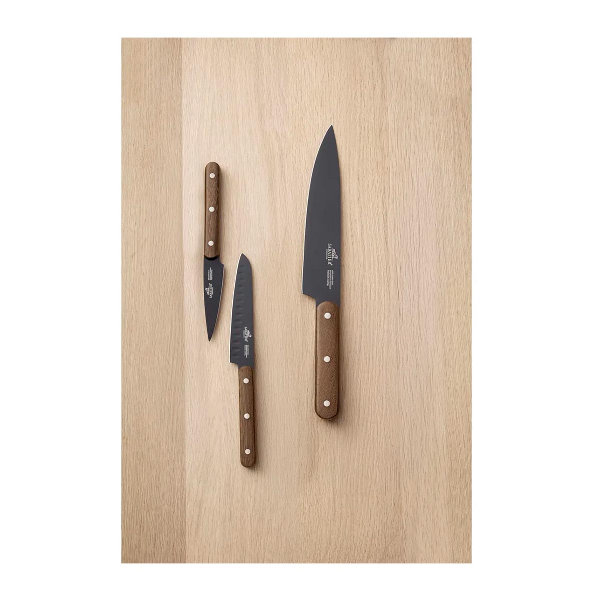 Lion Sabatier Phenix Walnut 3 deler Knivsett