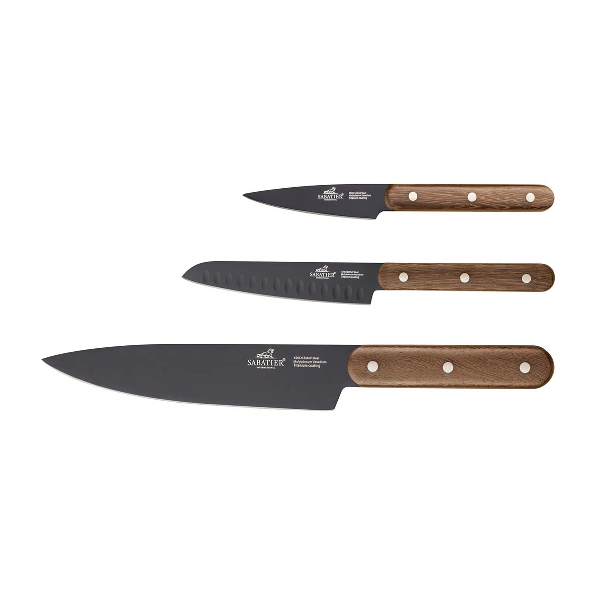 Lion Sabatier Phenix Walnut 3 deler Knivsett - Bilde 2