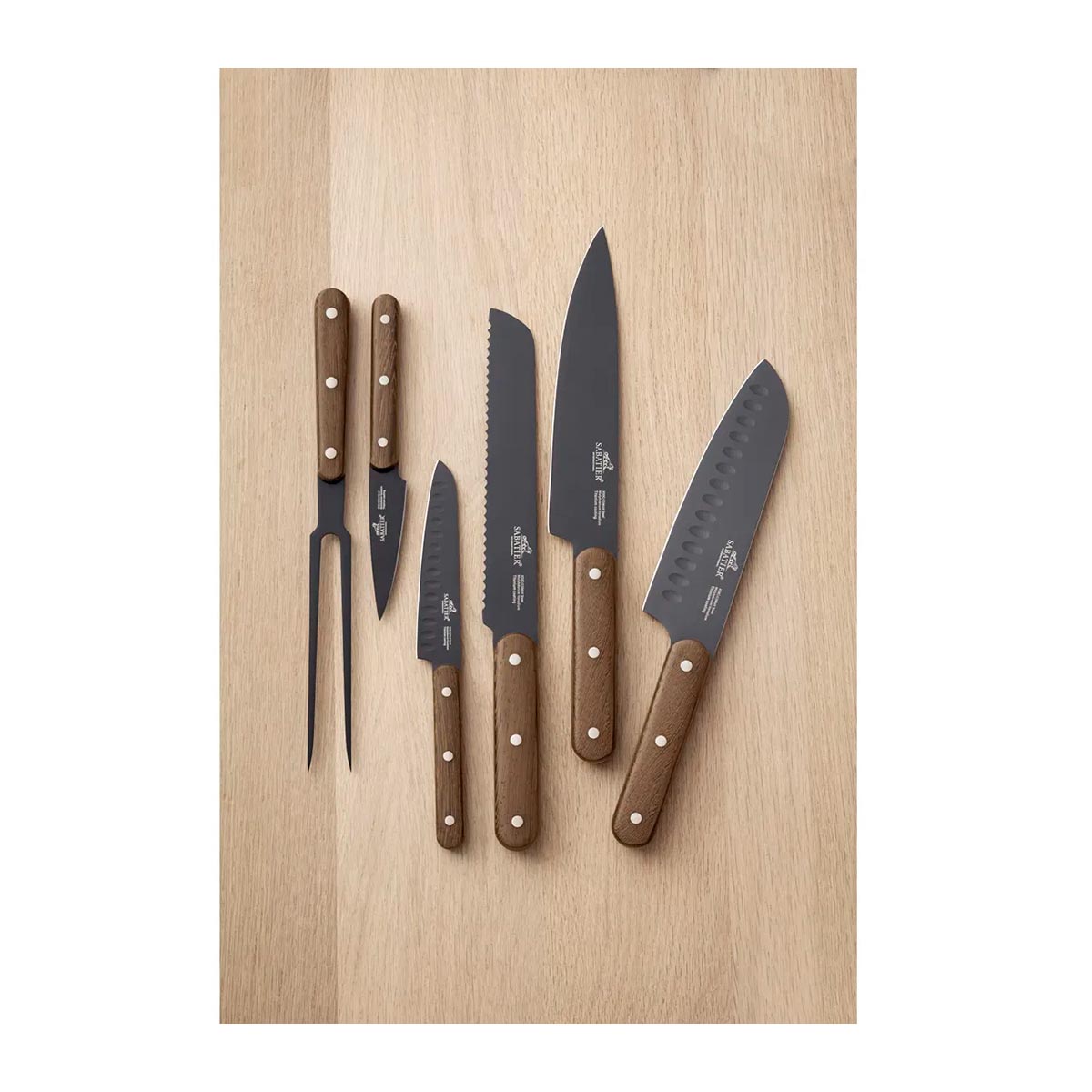 Lion Sabatier Phenix Walnut 6 deler Knivsett