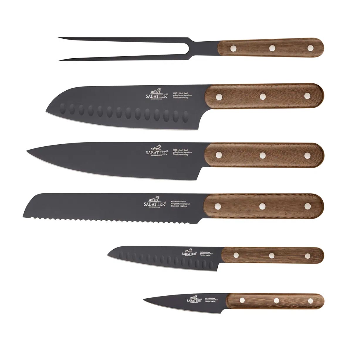 Lion Sabatier Phenix Walnut 6 deler Knivsett - Bilde 2