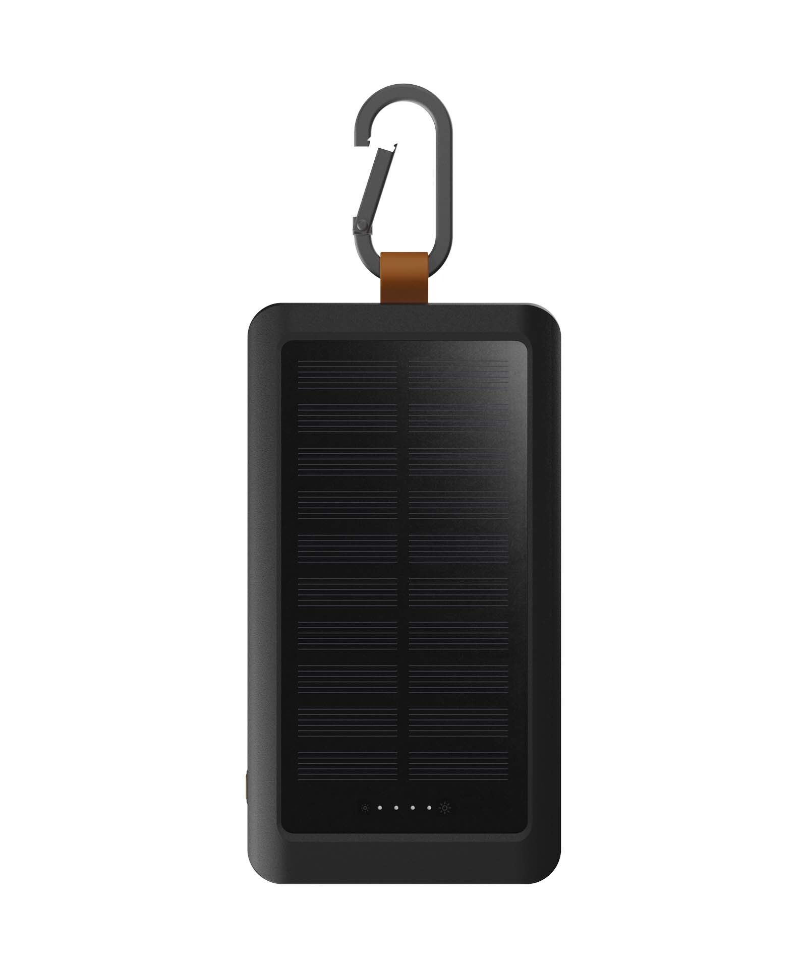 Xtorm XG2S101 Go2 10.000 mAh 15 W Solcelledrevet Powerbank med Lys og Karabinkrok