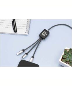 SCX.design C33 RPET 60W Lysende Logo Ladekabel