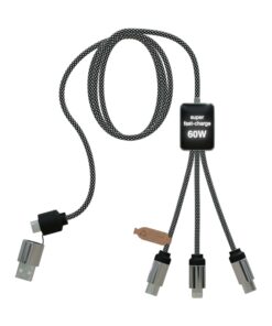 SCX.design C33 RPET 60W Lysende Logo Ladekabel