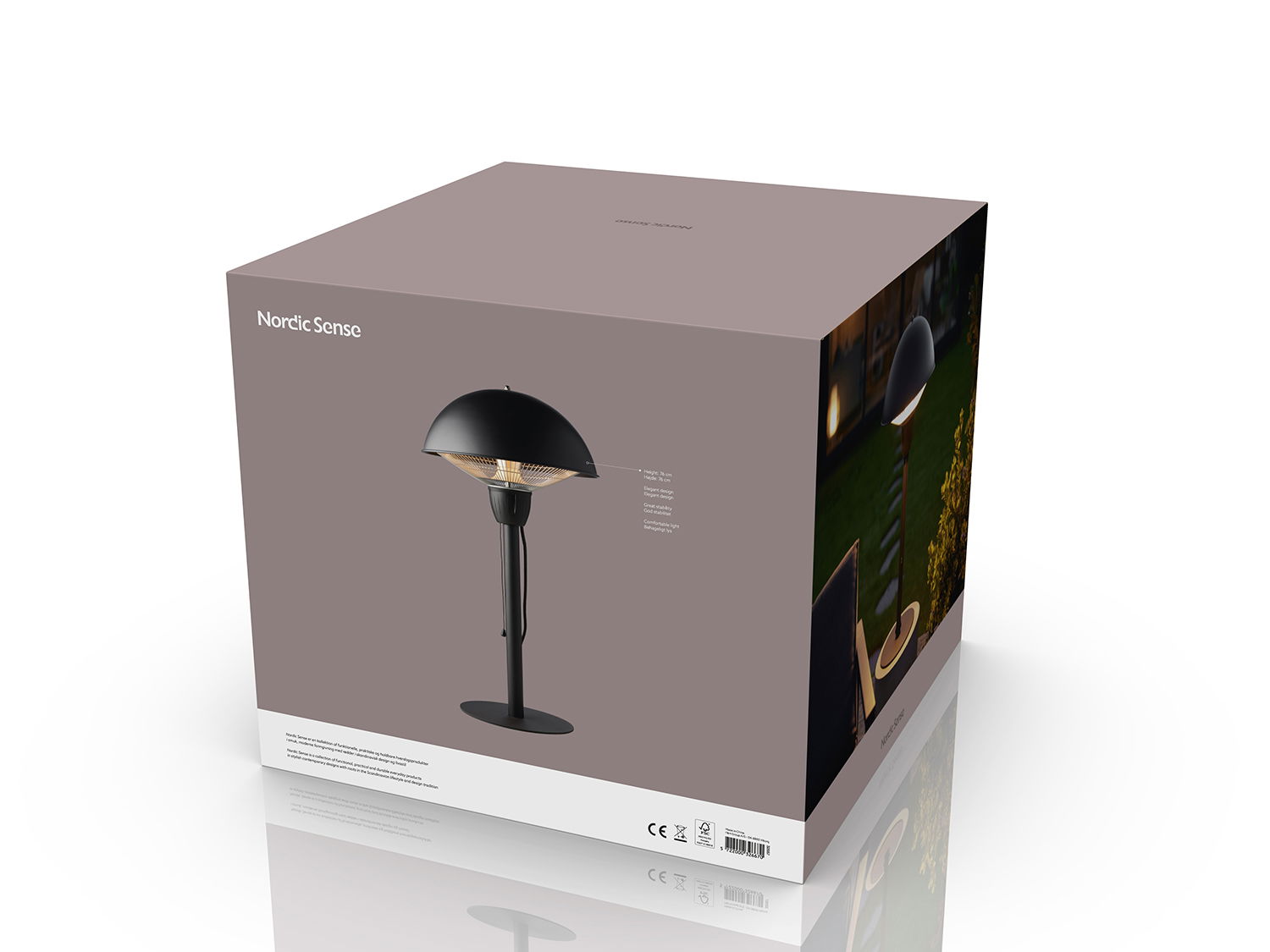 Nordic Sense 1500 W Terrassevarmer for Bord