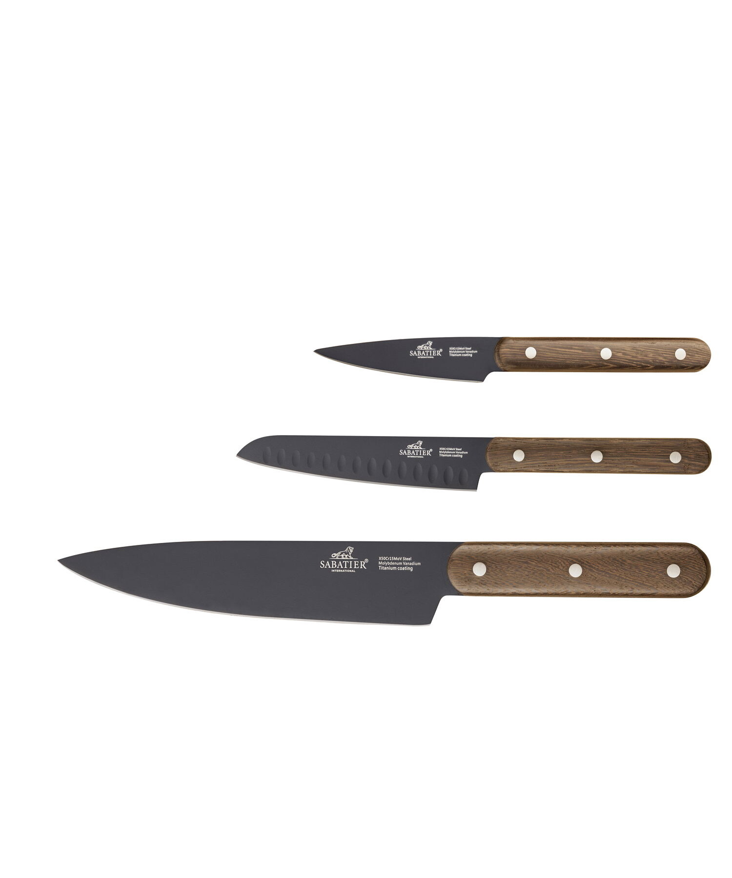 Lion Sabatier Phenix Walnut 3 deler Knivsett
