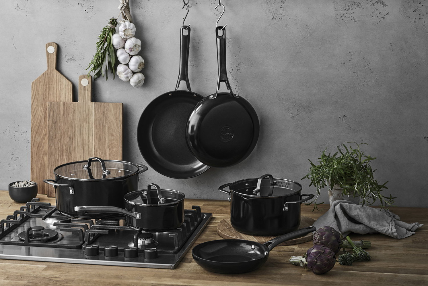 Pillivuyt Gourmet Blavet 28 cm Resirkulert Aluminium Stekepanne med Keramisk Belegg