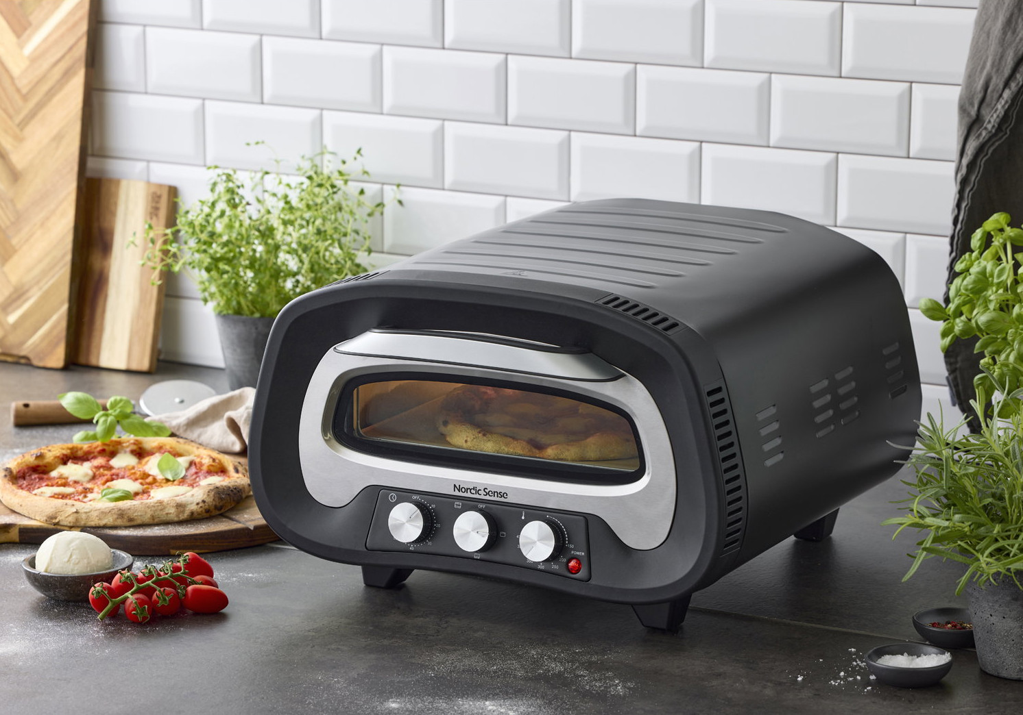 Nordic Sense 2200W Elektrisk Pizzaovn