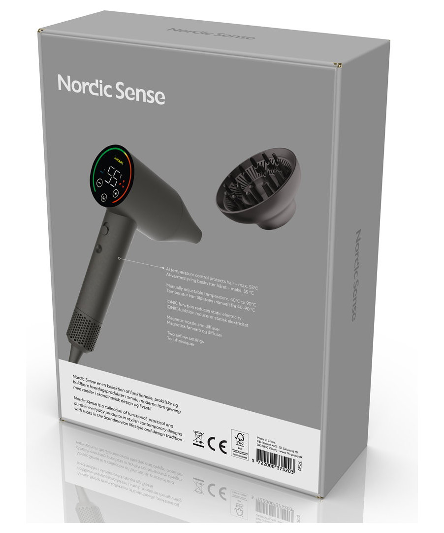 Nordic Sense 1600W AI Hårføner