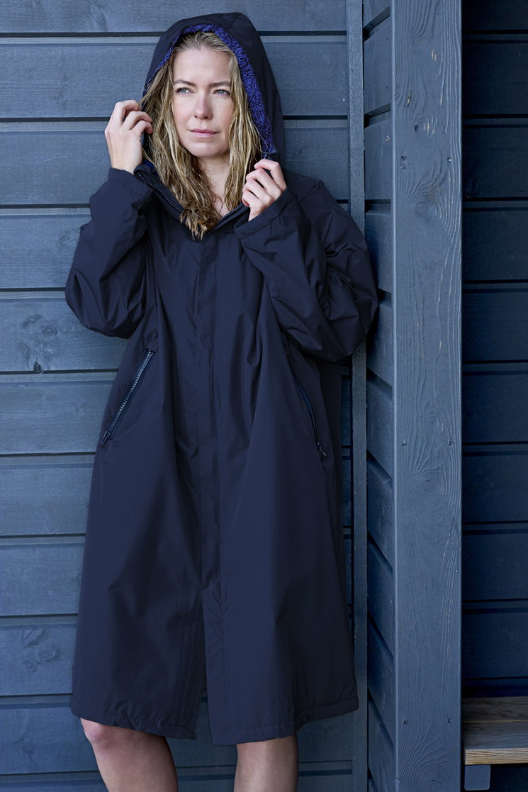Södahl North Polyester Fleecefôret L/XL Navy Vinterbadekåpe