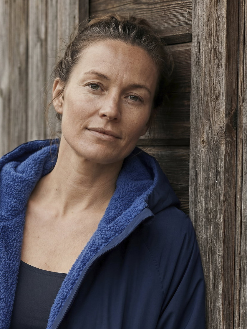 Södahl North Polyester Fleecefôret L/XL Navy Vinterbadekåpe