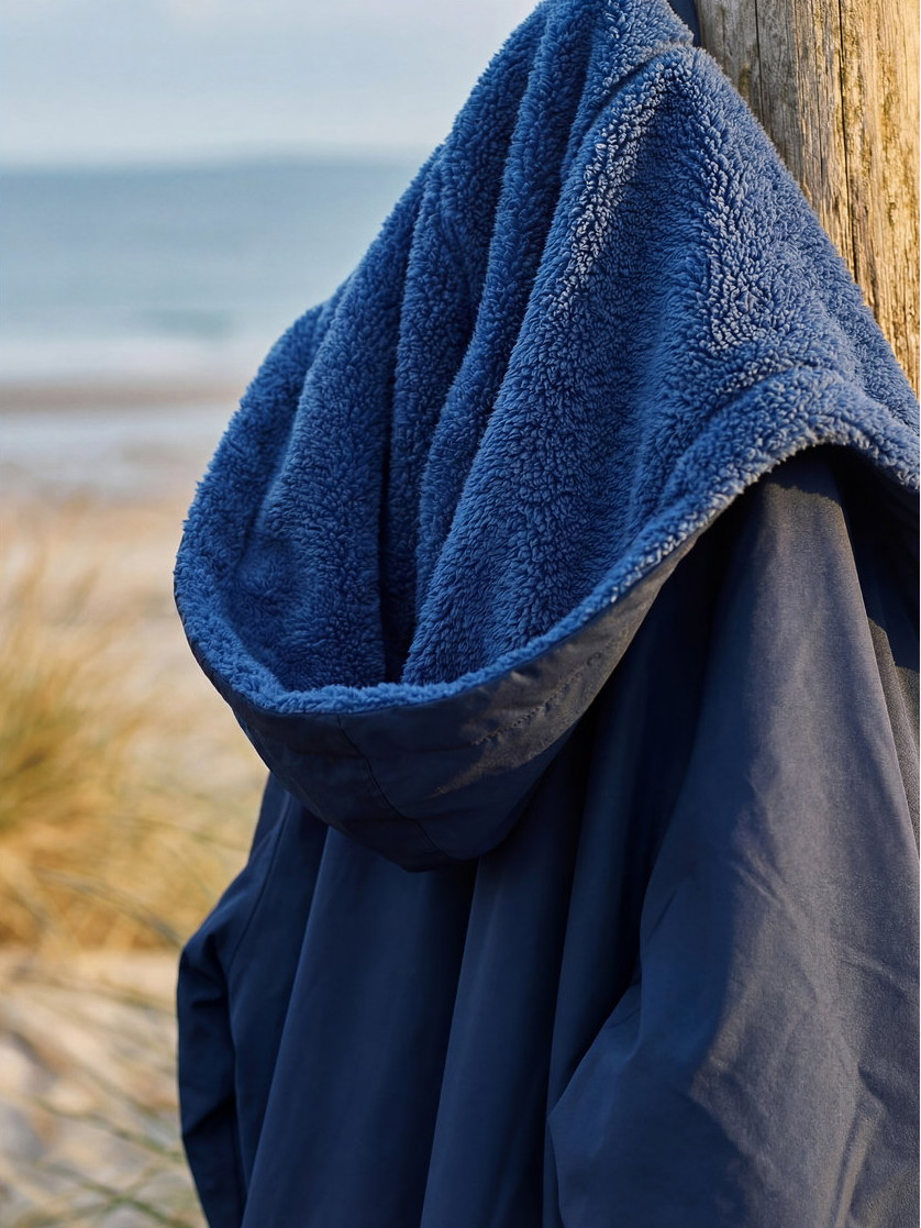 Södahl North Polyester Fleecefôret L/XL Navy Vinterbadekåpe
