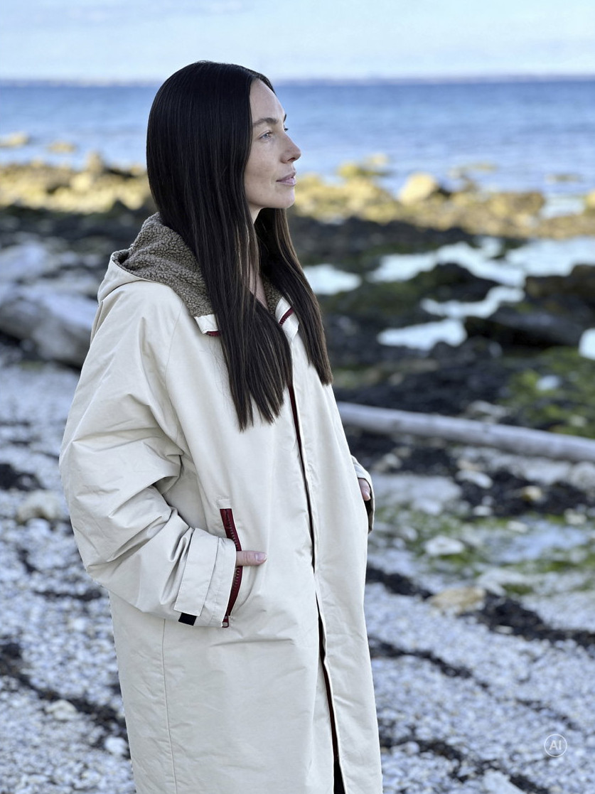 Södahl North Polyester Fleece L/XL Beige Vinterbadekåpe
