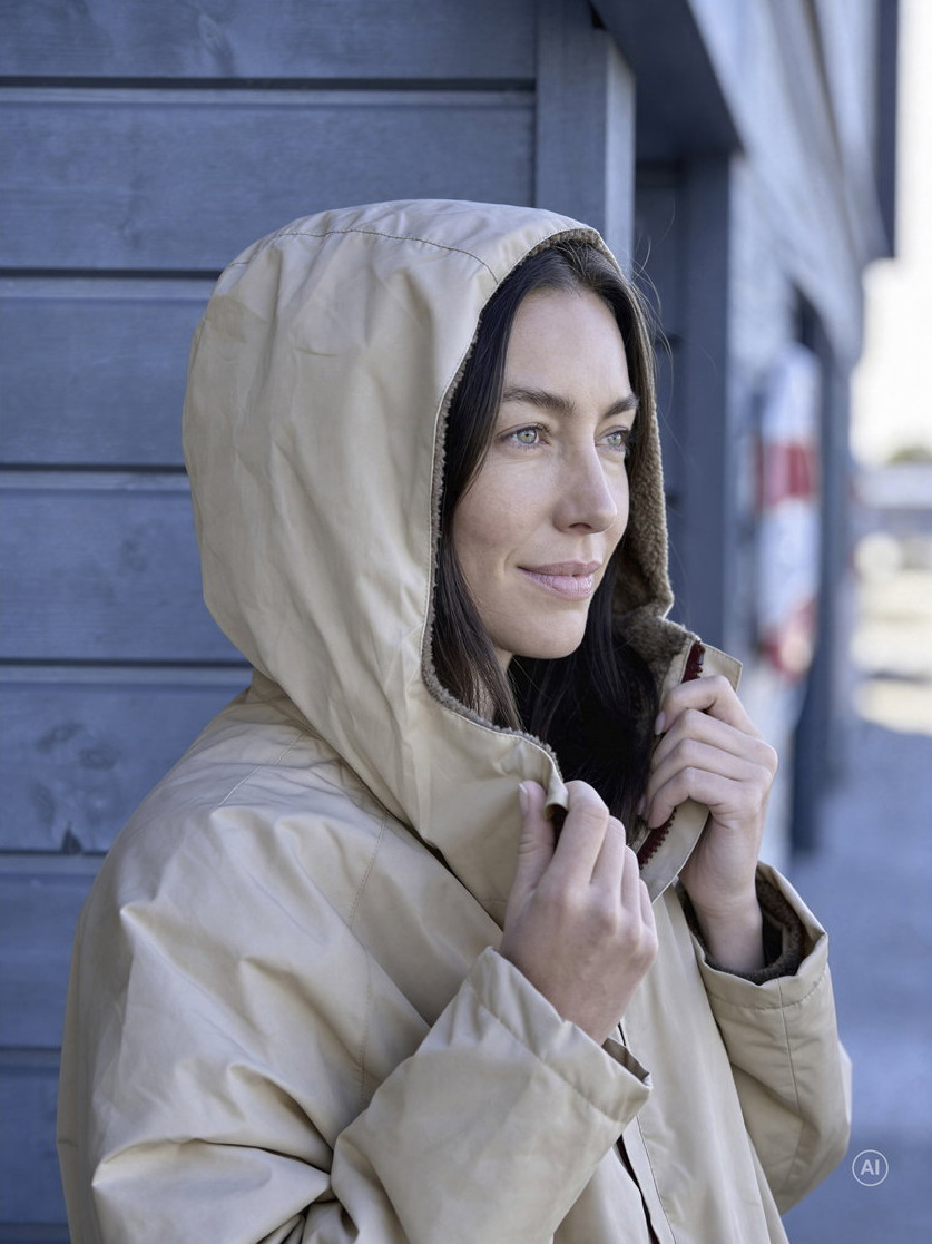 Södahl North Polyester Fleece L/XL Beige Vinterbadekåpe