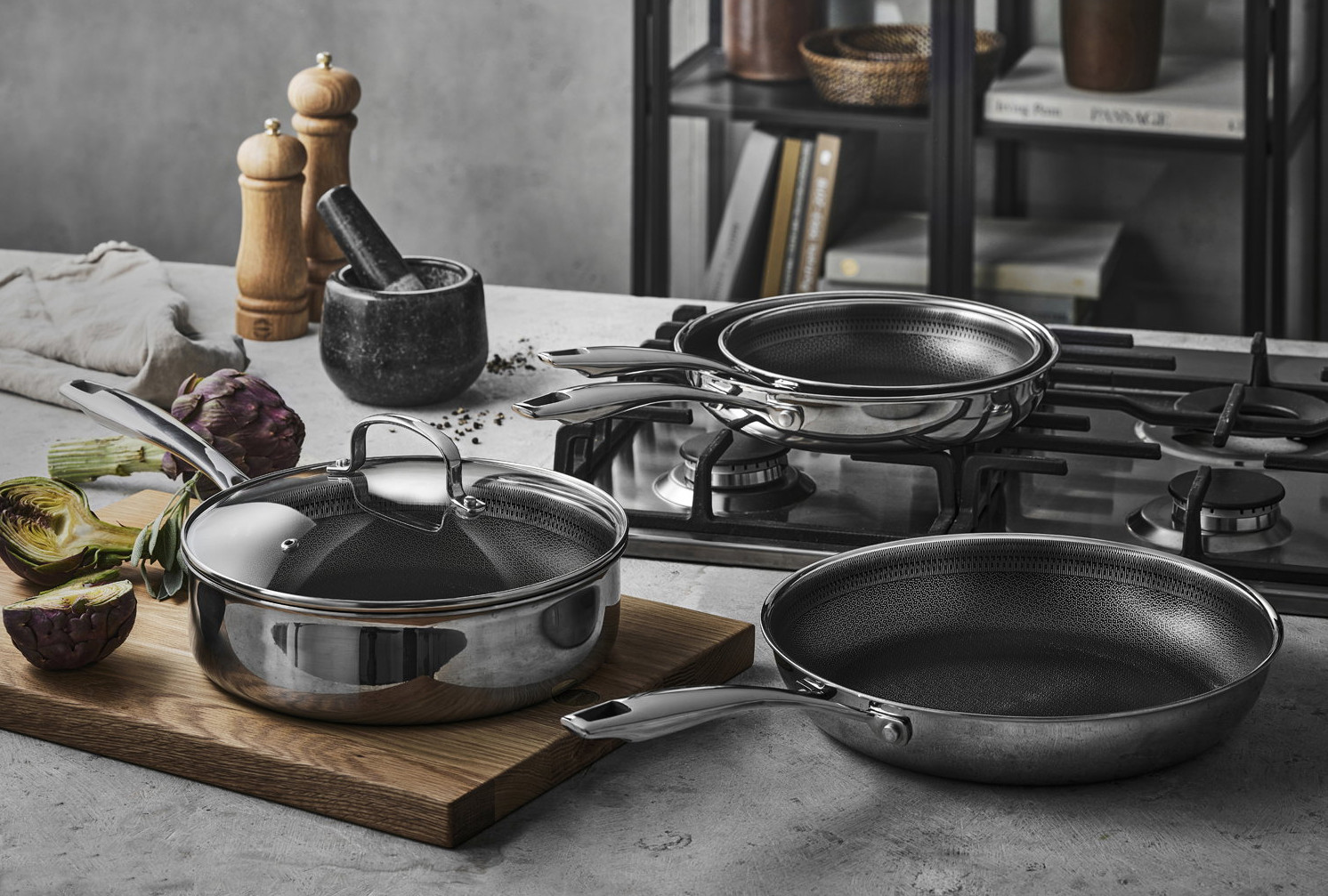 Pillivuyt Gourmet Paillon Hybrid 20+24+28 cm Rustfritt Stål Stekepannesett