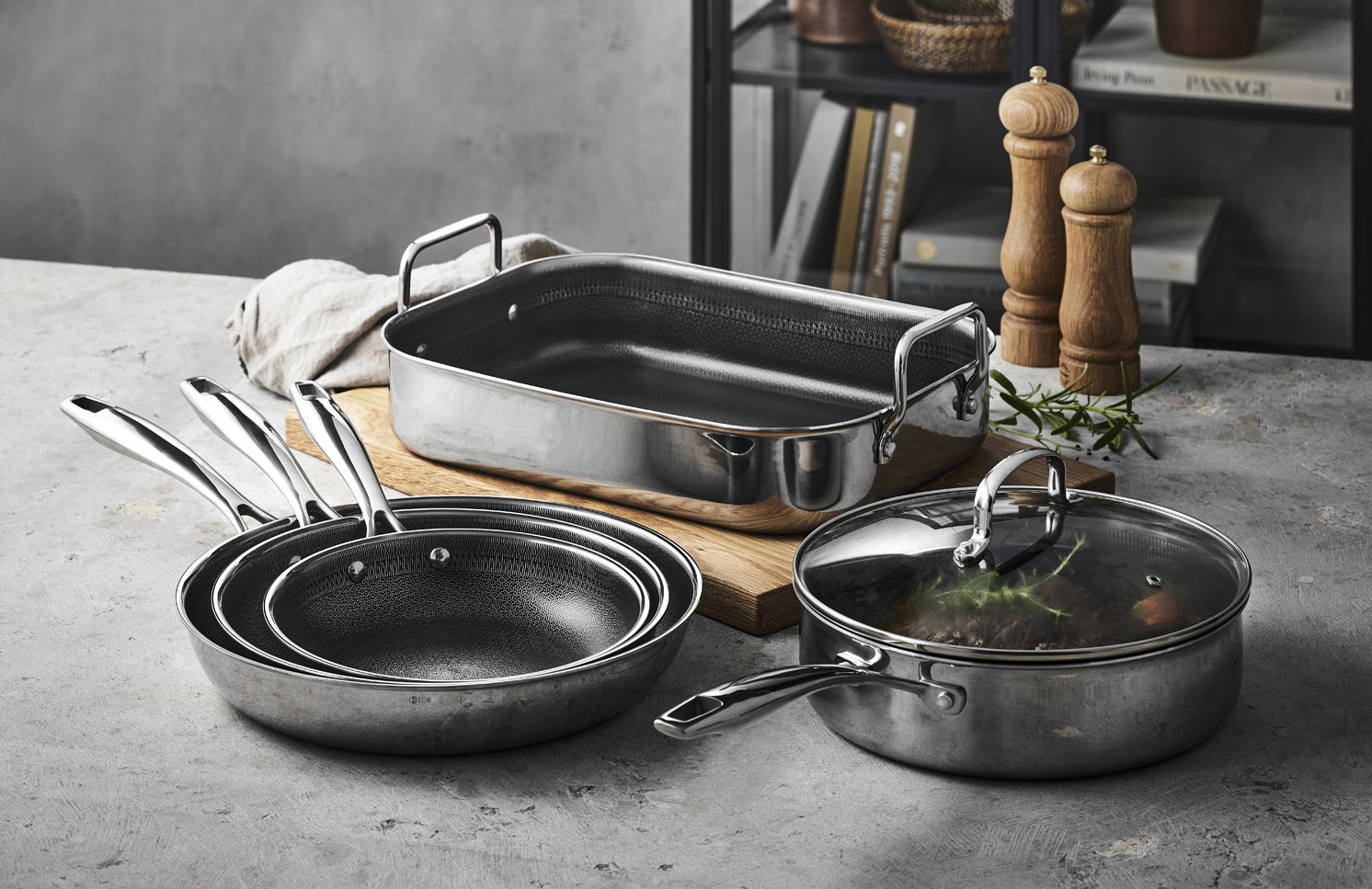 Pillivuyt Gourmet Paillon Hybrid 20+24+28 cm Rustfritt Stål Stekepannesett