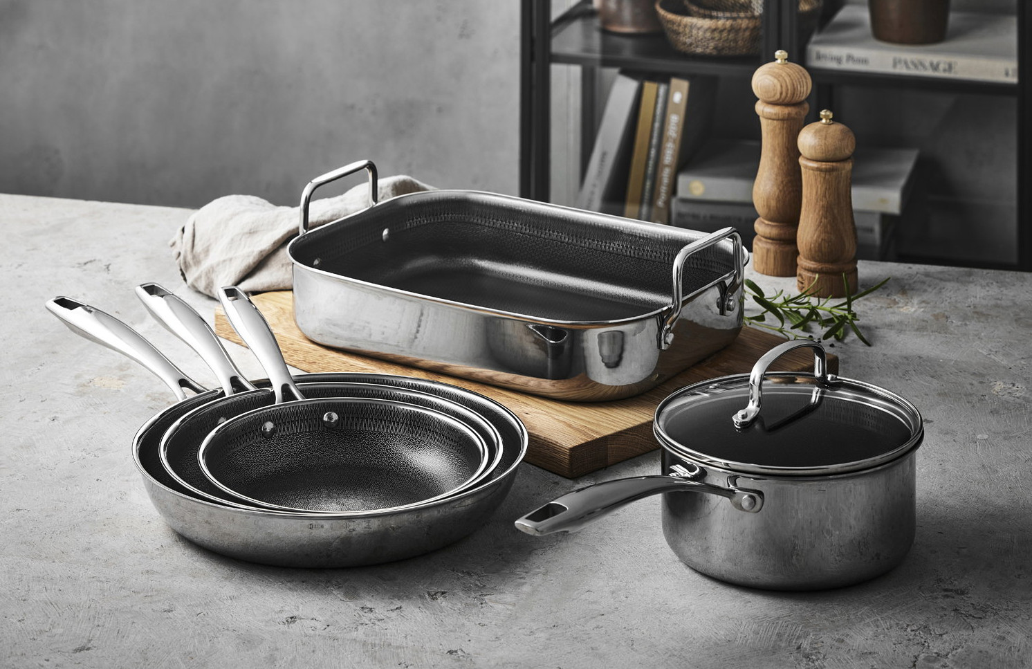 Pillivuyt Gourmet Paillon Hybrid 20+24+28 cm Rustfritt Stål Stekepannesett