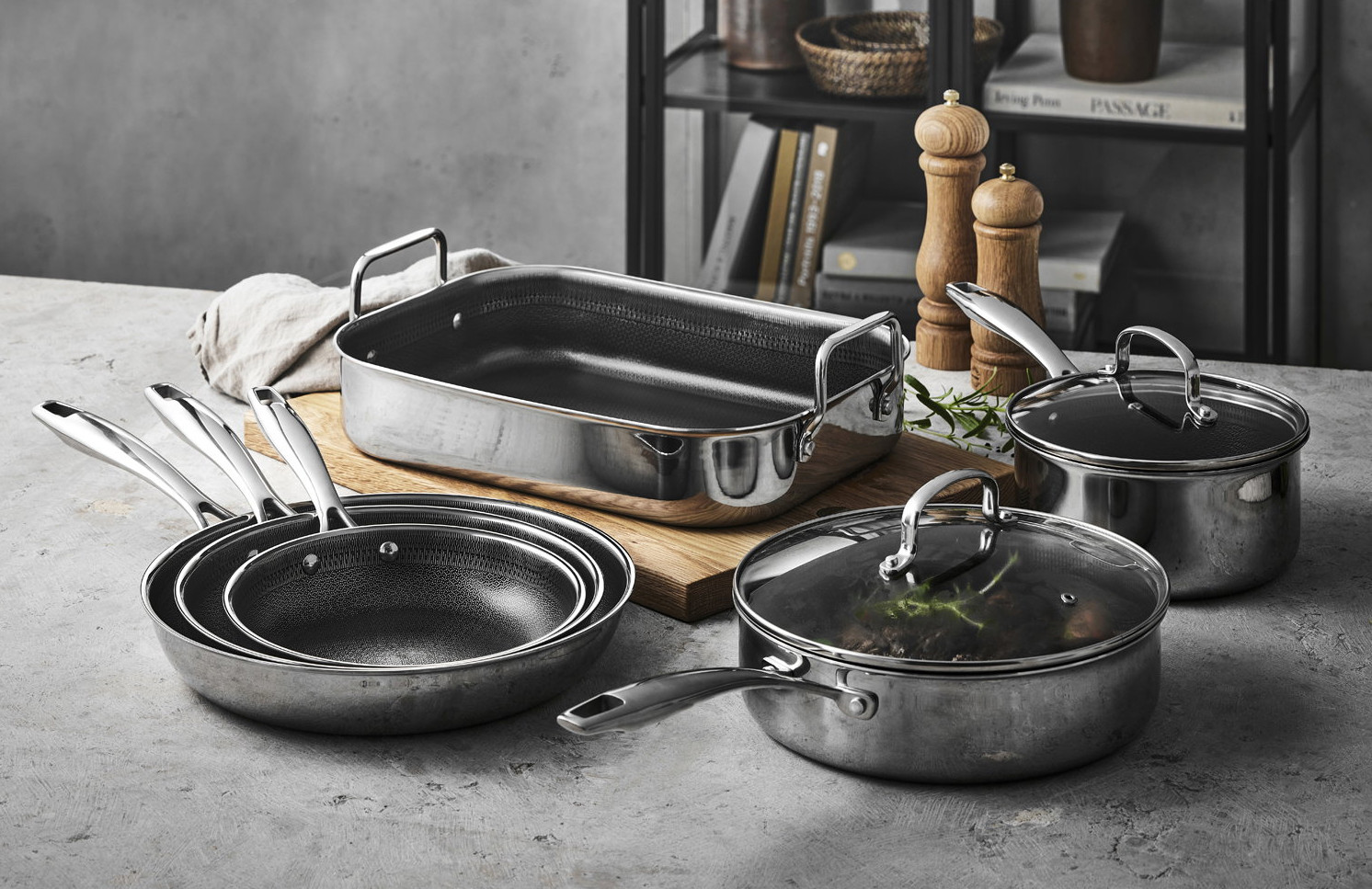 Pillivuyt Gourmet Paillon Hybrid 20+24+28 cm Rustfritt Stål Stekepannesett