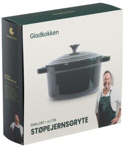 Gladkokken Emaljert Støpejern 4L Gryte
