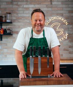 Gladkokken Magnetisk Akasietre og Stål Knivholder