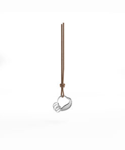 Georg Jensen Heart Hjerteformet Nøkkelring med Skinnsnor