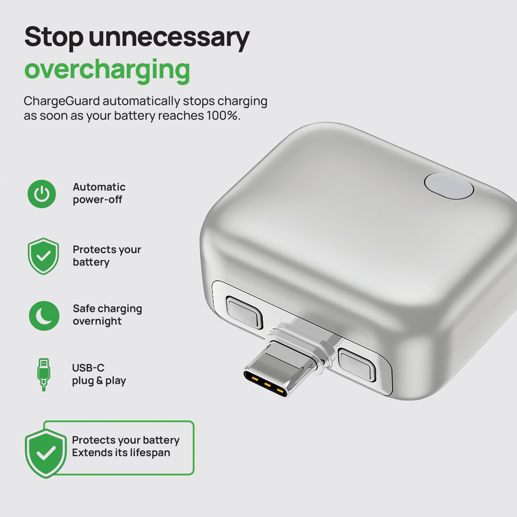 XD Xclusive ChargeGuard RCS USB-C Adapter med Automatisk Utkobling