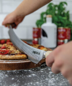Boska Oslo+ Eik og Rustfritt Stål Pizza- og Ostekniv