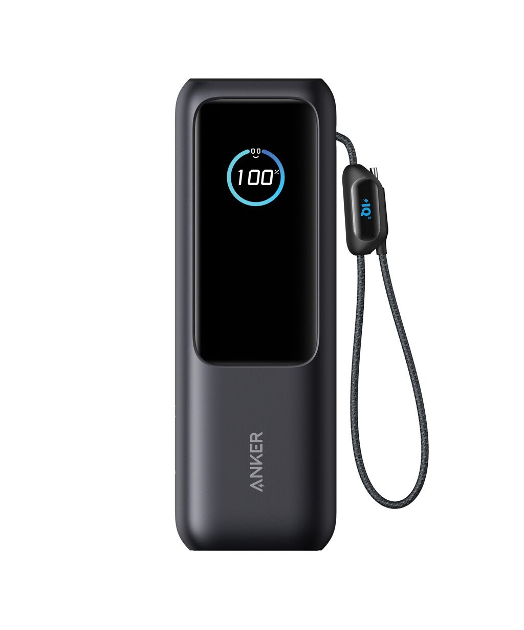 Anker Powerbank 25.000 mAh 165W med Innebygd Uttrekkbar Ladekabel