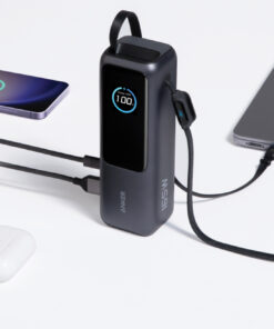 Anker Powerbank 25.000 mAh 165W med Innebygd Uttrekkbar Ladekabel
