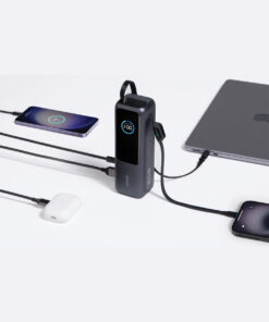 Anker Powerbank 25.000 mAh 165W med Innebygd Uttrekkbar Ladekabel